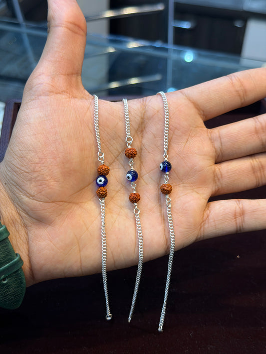 Viral Rudraksh Bracelet - Pure Silver Rakhi