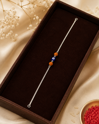 Viral Rudraksh Bracelet - Pure Silver Rakhi