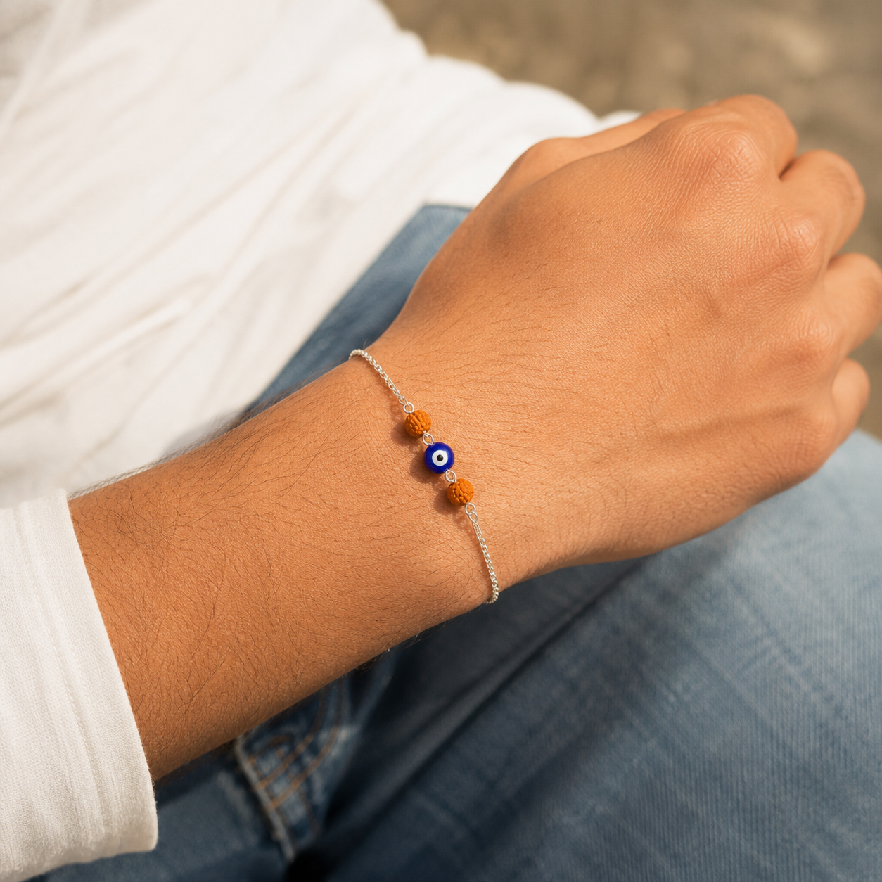 Viral Rudraksh Bracelet - Pure Silver Rakhi