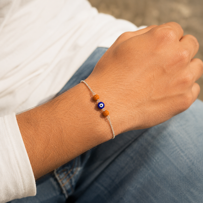 Viral Rudraksh Bracelet - Pure Silver Rakhi