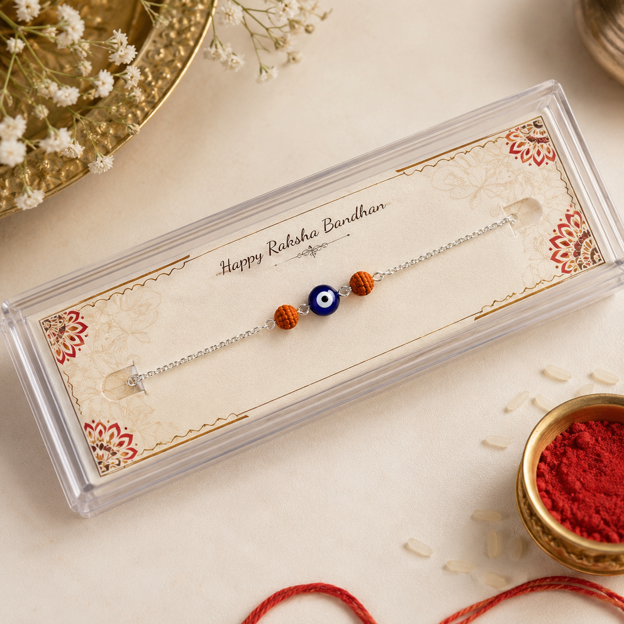 Viral Rudraksh Bracelet - Pure Silver Rakhi