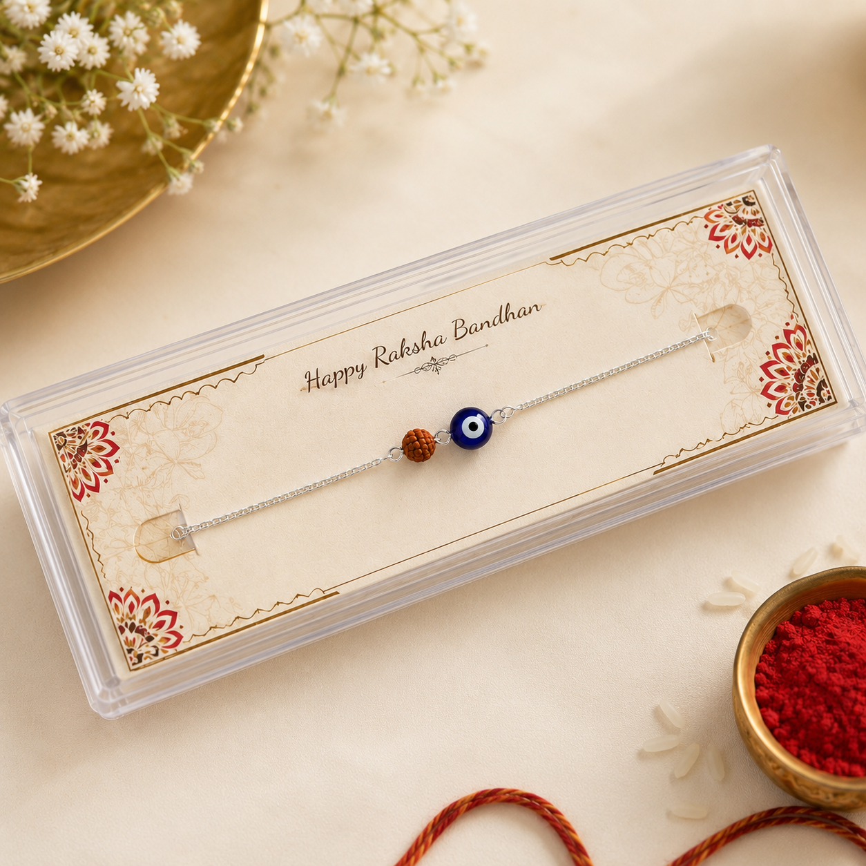 Viral Rudraksh Bracelet - Pure Silver Rakhi