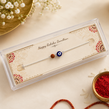 Viral Rudraksh Bracelet - Pure Silver Rakhi
