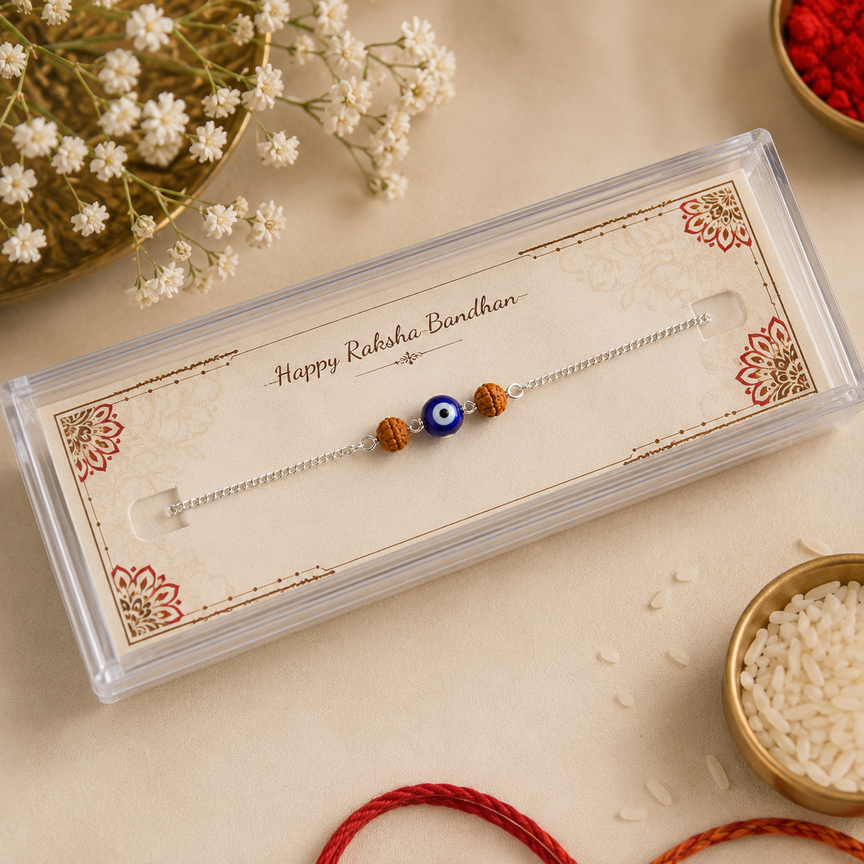 Viral Rudraksh Bracelet - Pure Silver Rakhi
