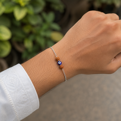 Viral Rudraksh Bracelet - Pure Silver Rakhi