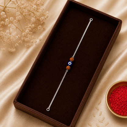 Viral Rudraksh Bracelet - Pure Silver Rakhi