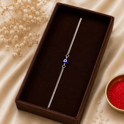 Single Evil Eye Bracelet - Pure Silver