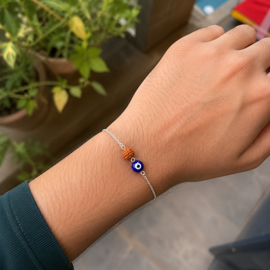 Viral Rudraksh Bracelet - Pure Silver Rakhi